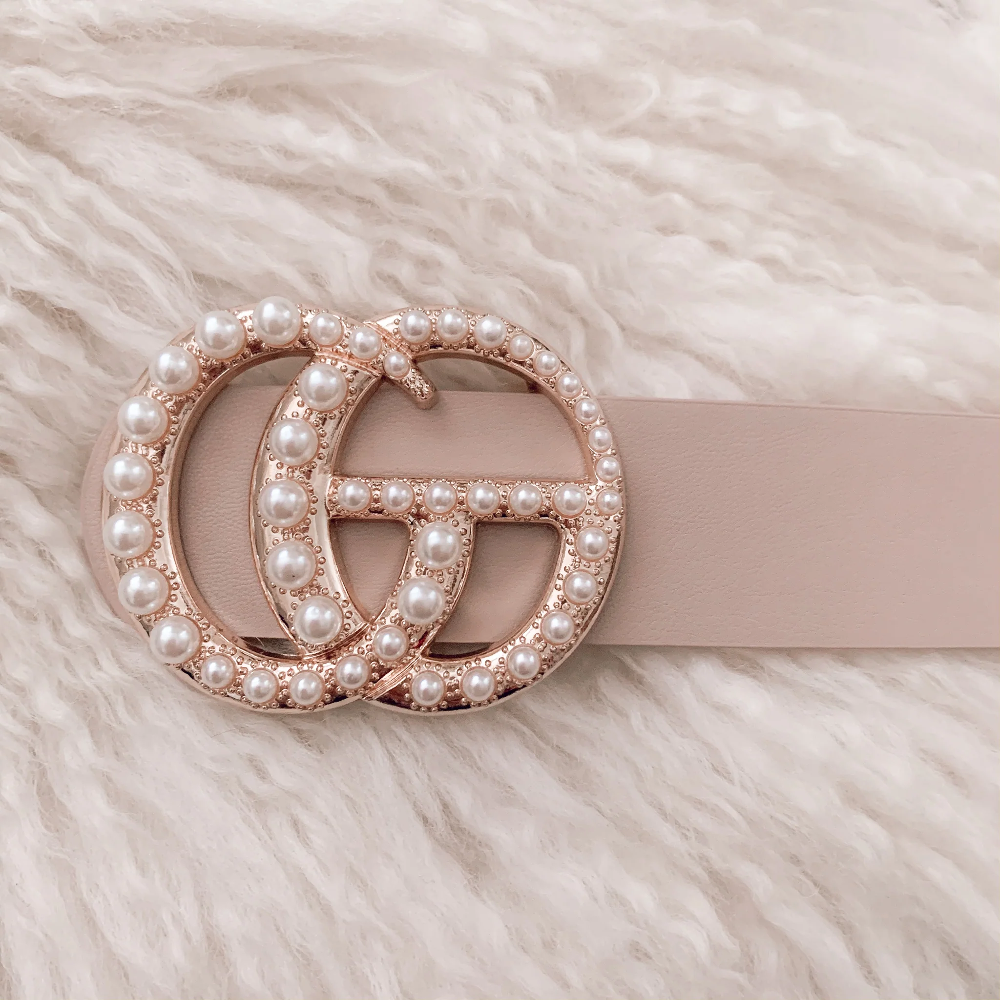 Lexie Belt w/ Pearls in Black, Nude, & Blush - PLUS Size - Image 3