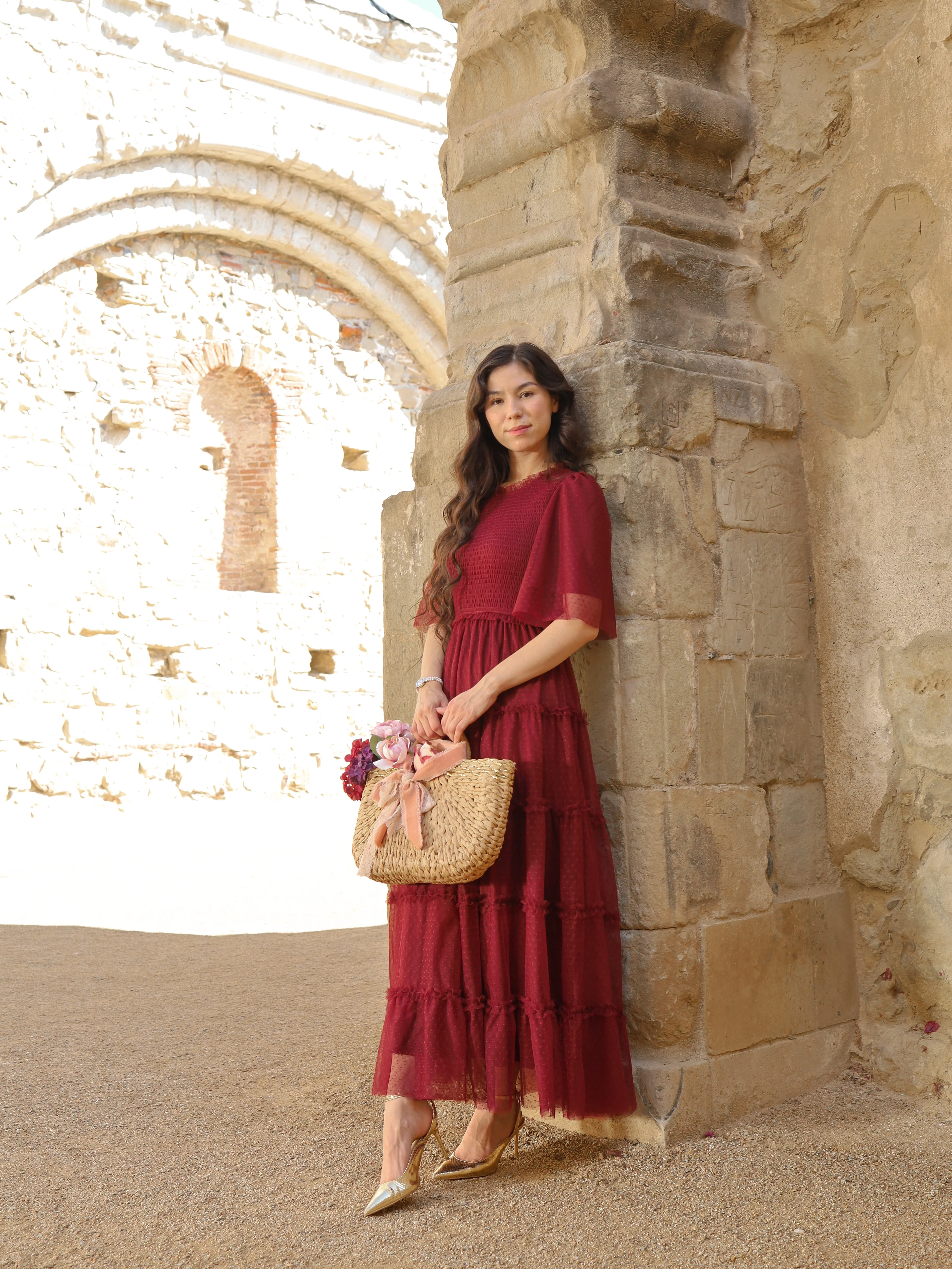 Vintage Romance Dress - Garnet - Image 4