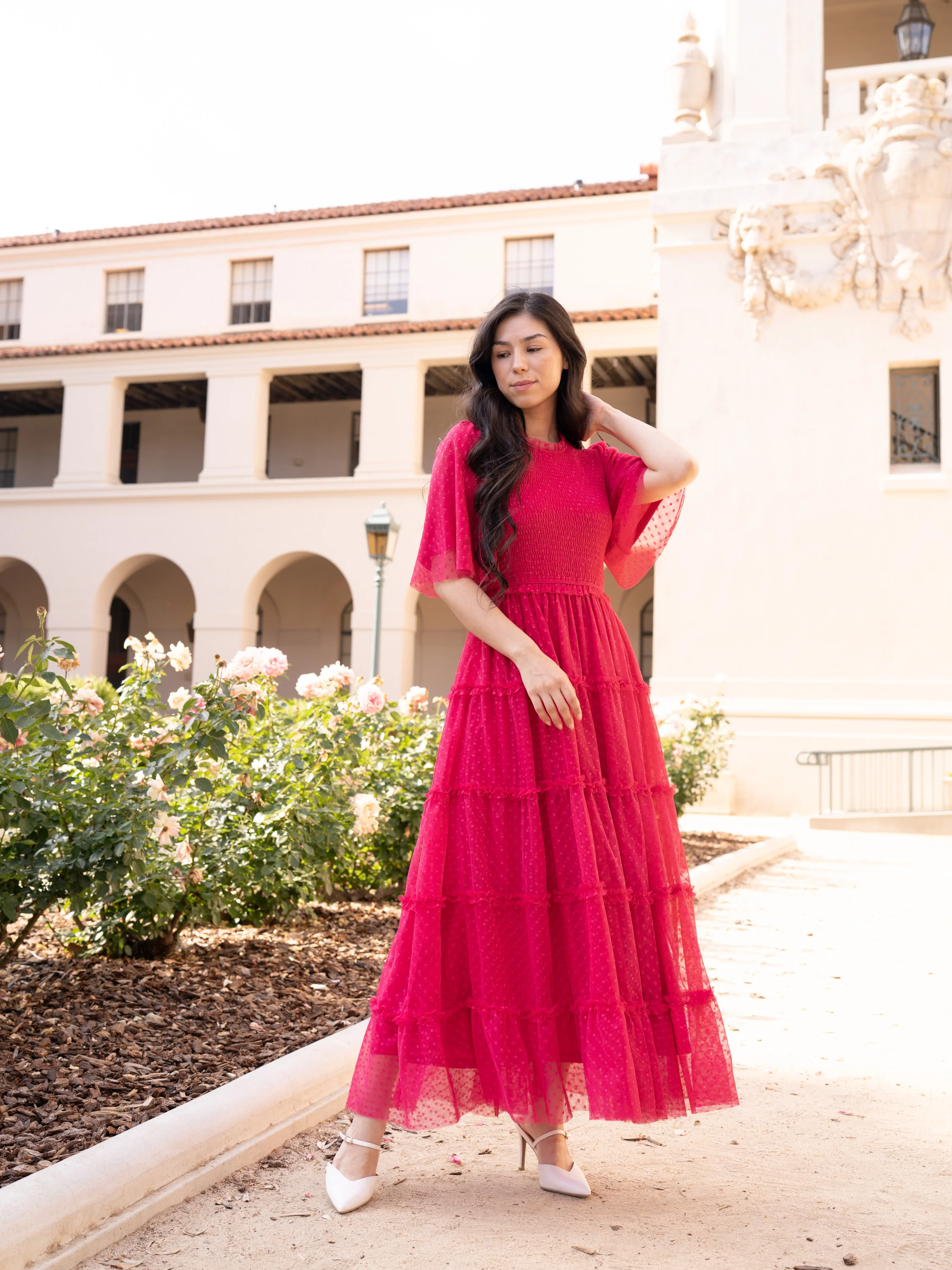 Vintage Romance Dress - Magenta - Image 10